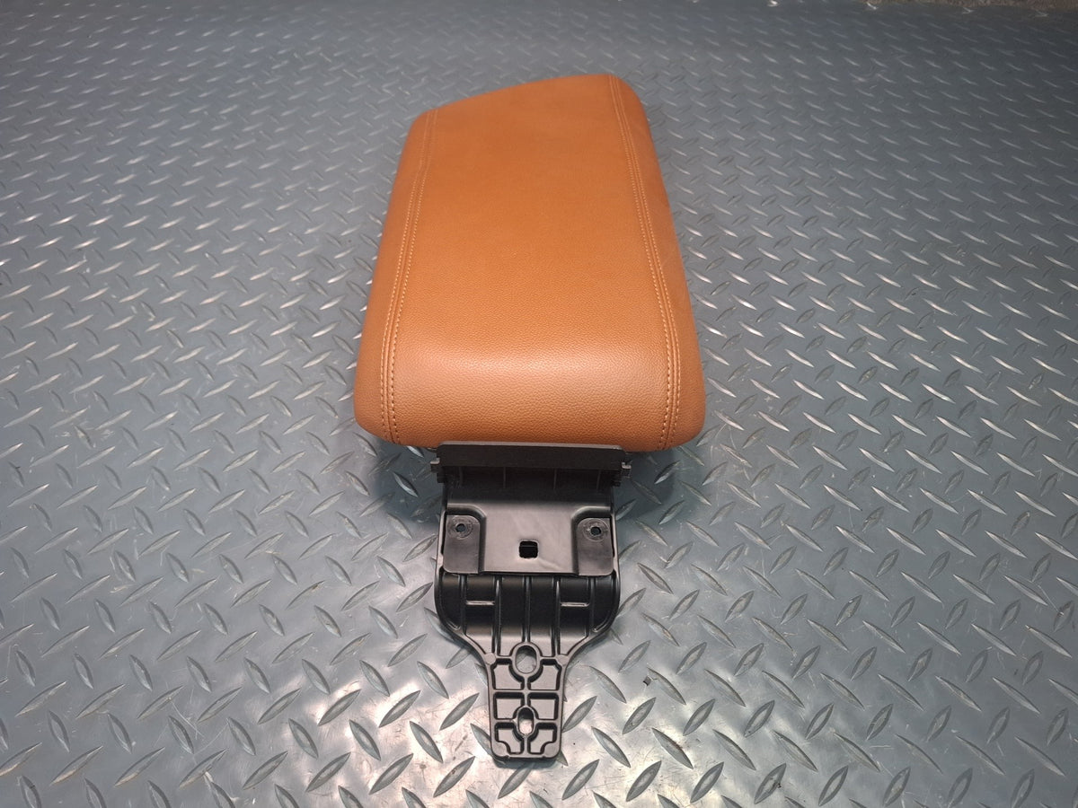 17-19 Alfa Romeo Giulia Center Console Arm Rest Lid Leather Brown OEM