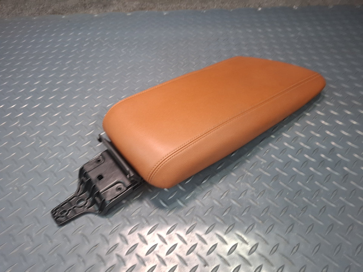 17-19 Alfa Romeo Giulia Center Console Arm Rest Lid Leather Brown OEM