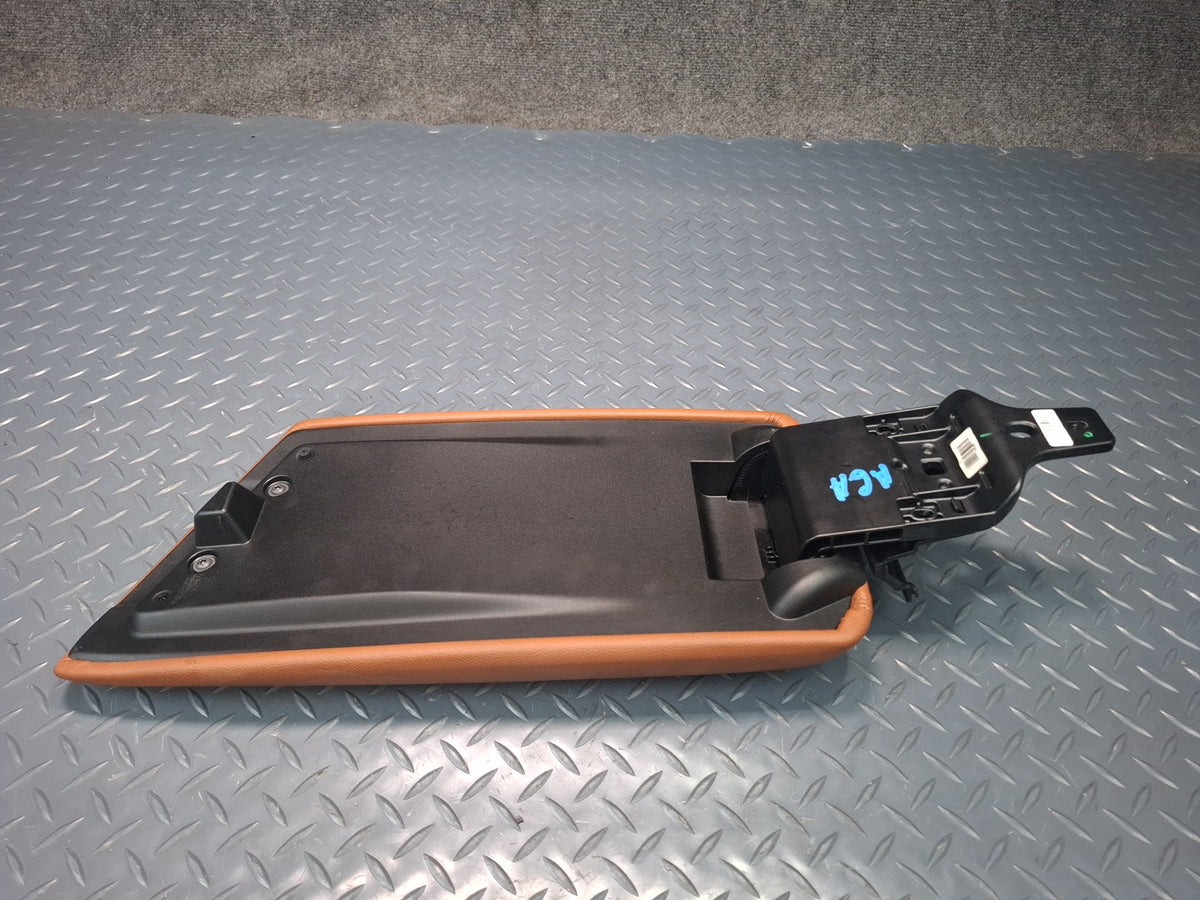 17-19 Alfa Romeo Giulia Center Console Arm Rest Lid Leather Brown OEM