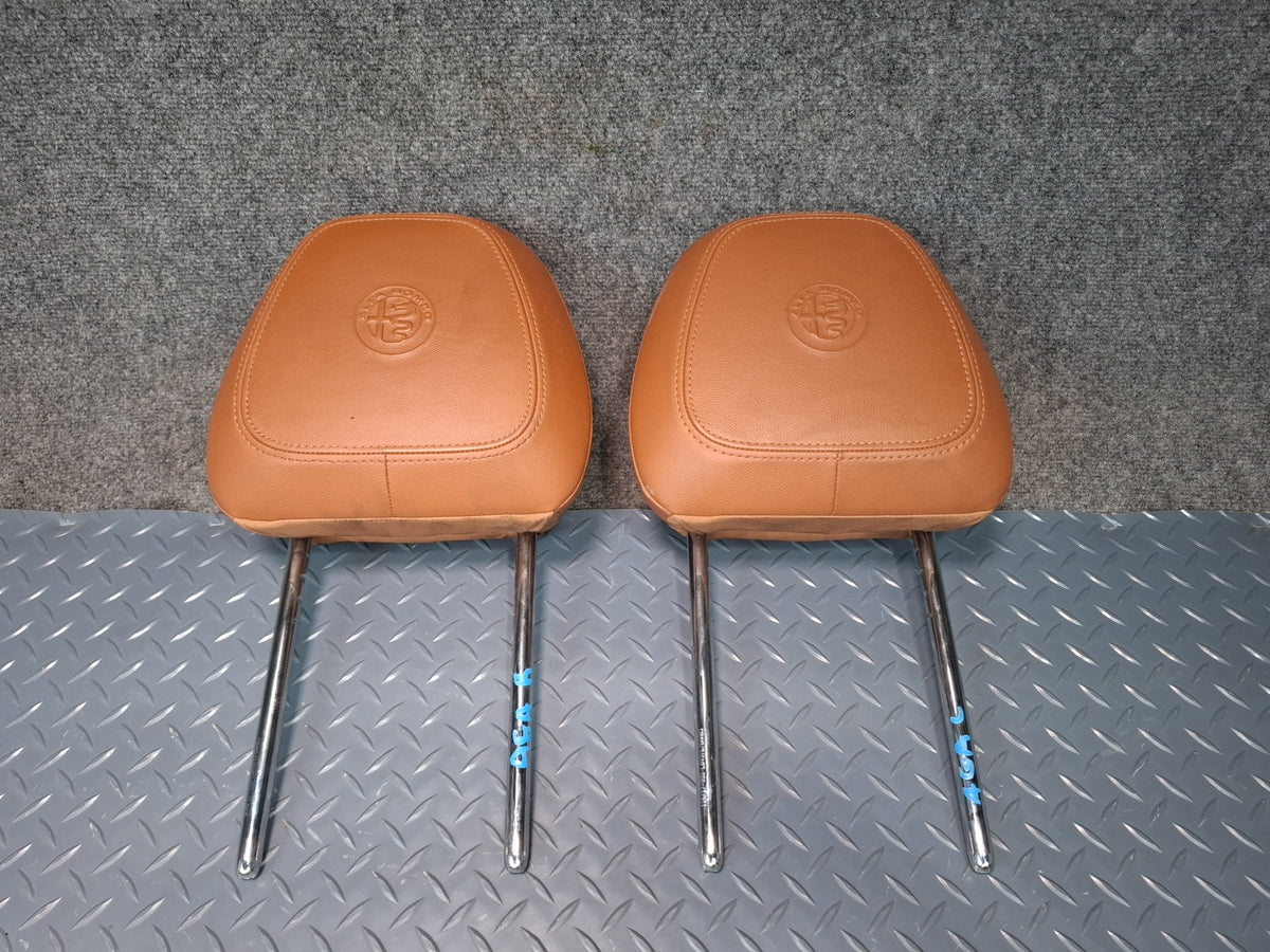 17-22 Alfa Romeo Giulia Front Left & Right Seat Leather Headrest Set of 2 OEM