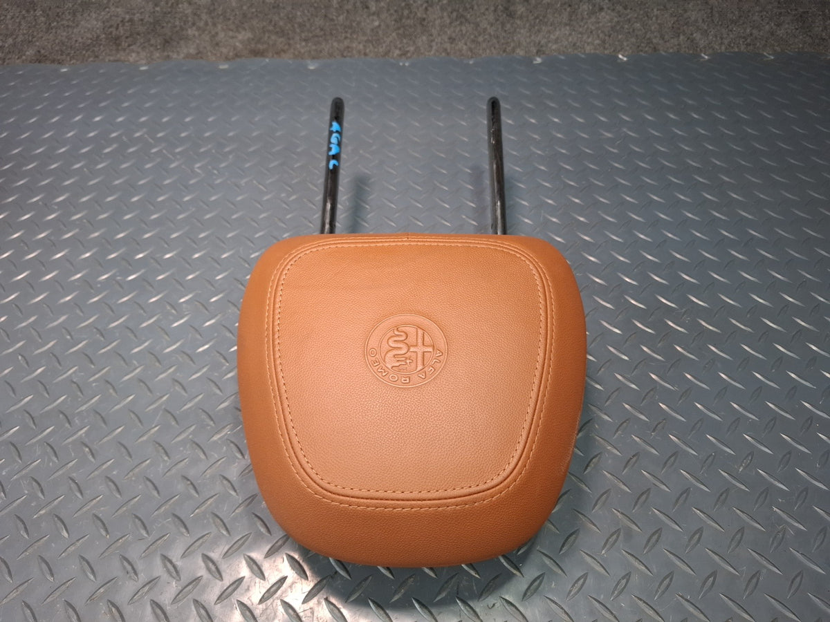 17-22 Alfa Romeo Giulia Front Left & Right Seat Leather Headrest Set of 2 OEM