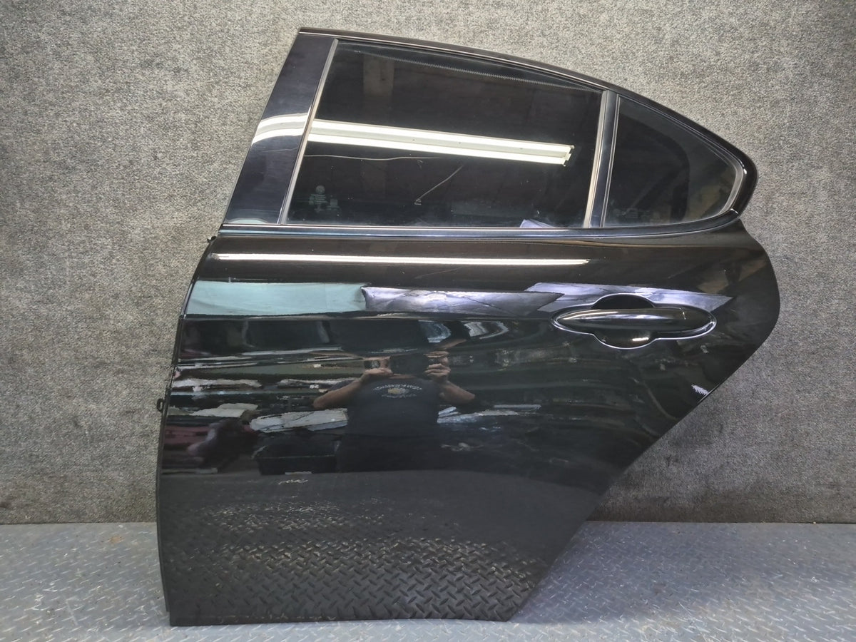 17-25 Alfa Romeo Giulia Rear Left Side Door Shell Panel w Glass Black OEM