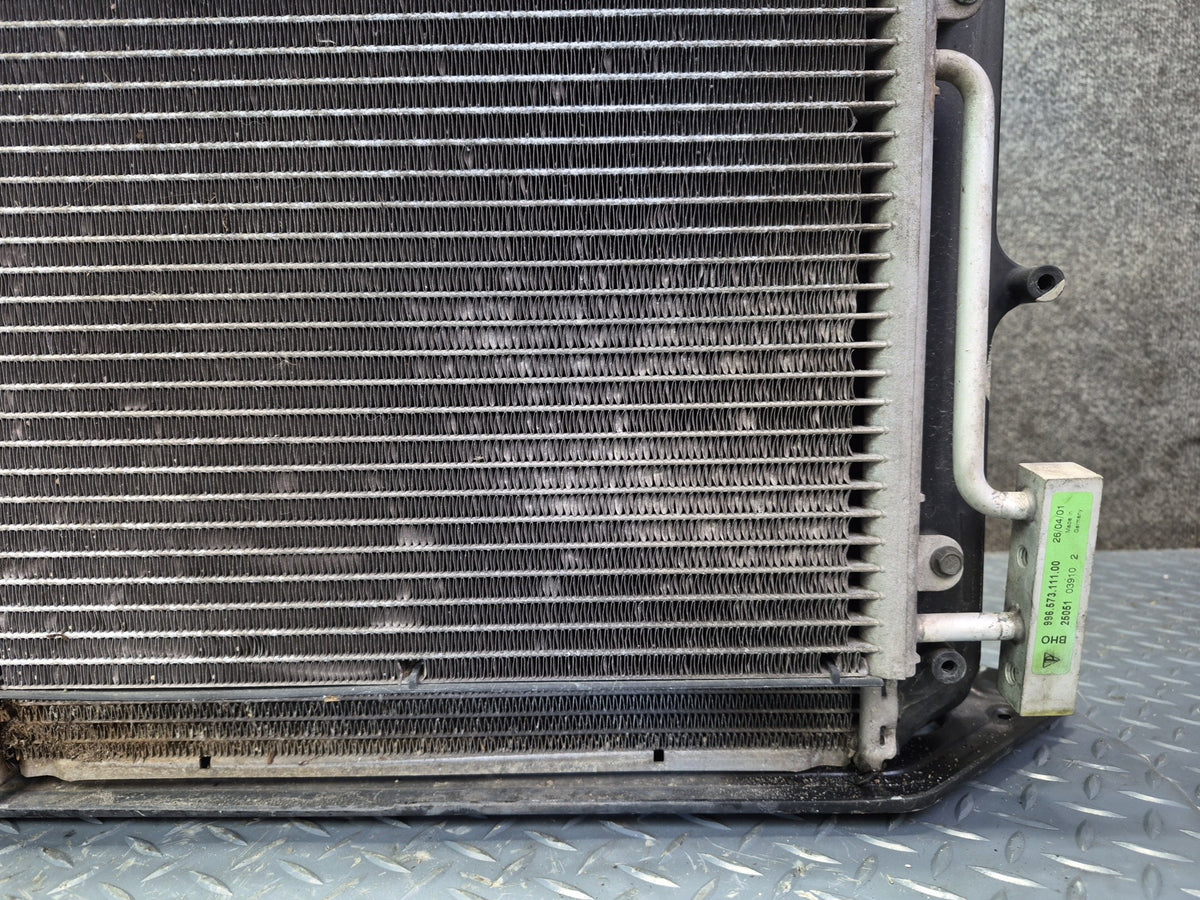 1999-2001 Porsche 911 996 Right Engine Radiator A/C Condenser Fan w Shroud
