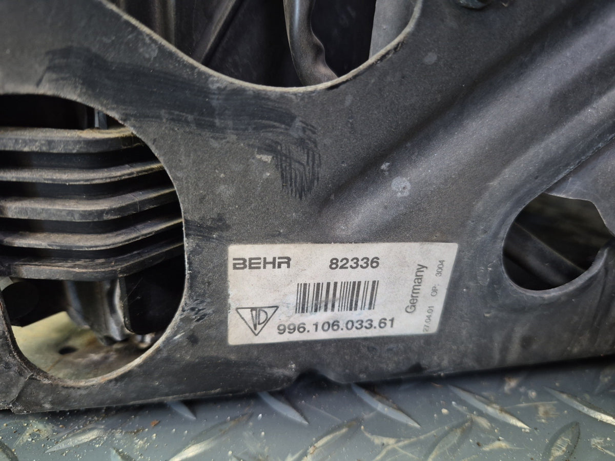 1999-2001 Porsche 911 996 Left Engine Radiator Cooling Fan w Shroud