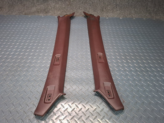 86-92 Toyota Supra MA71 Front Interior A Pillar Trim Cover Panel Set Maroon OEM