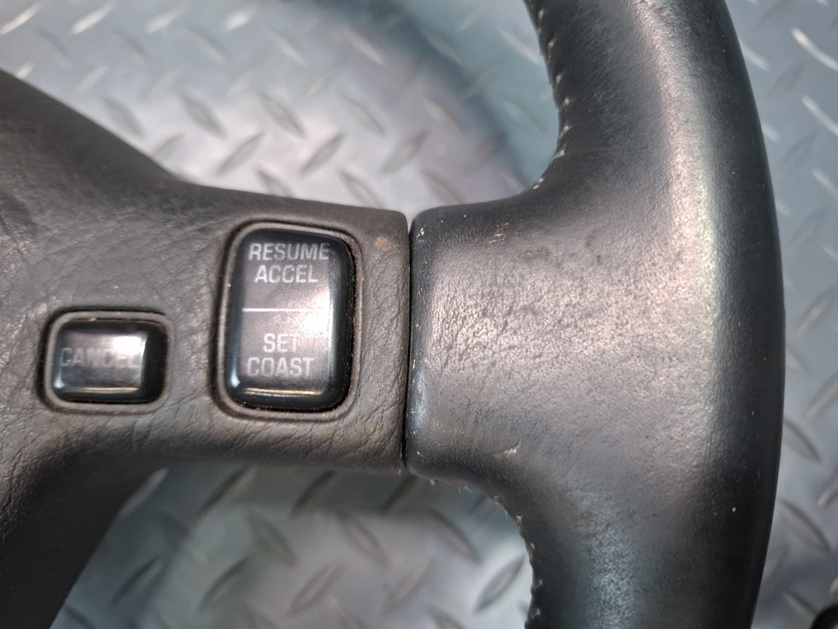 89-92 Toyota Supra MA71 Leather Steering Black w Cruise Switch OEM