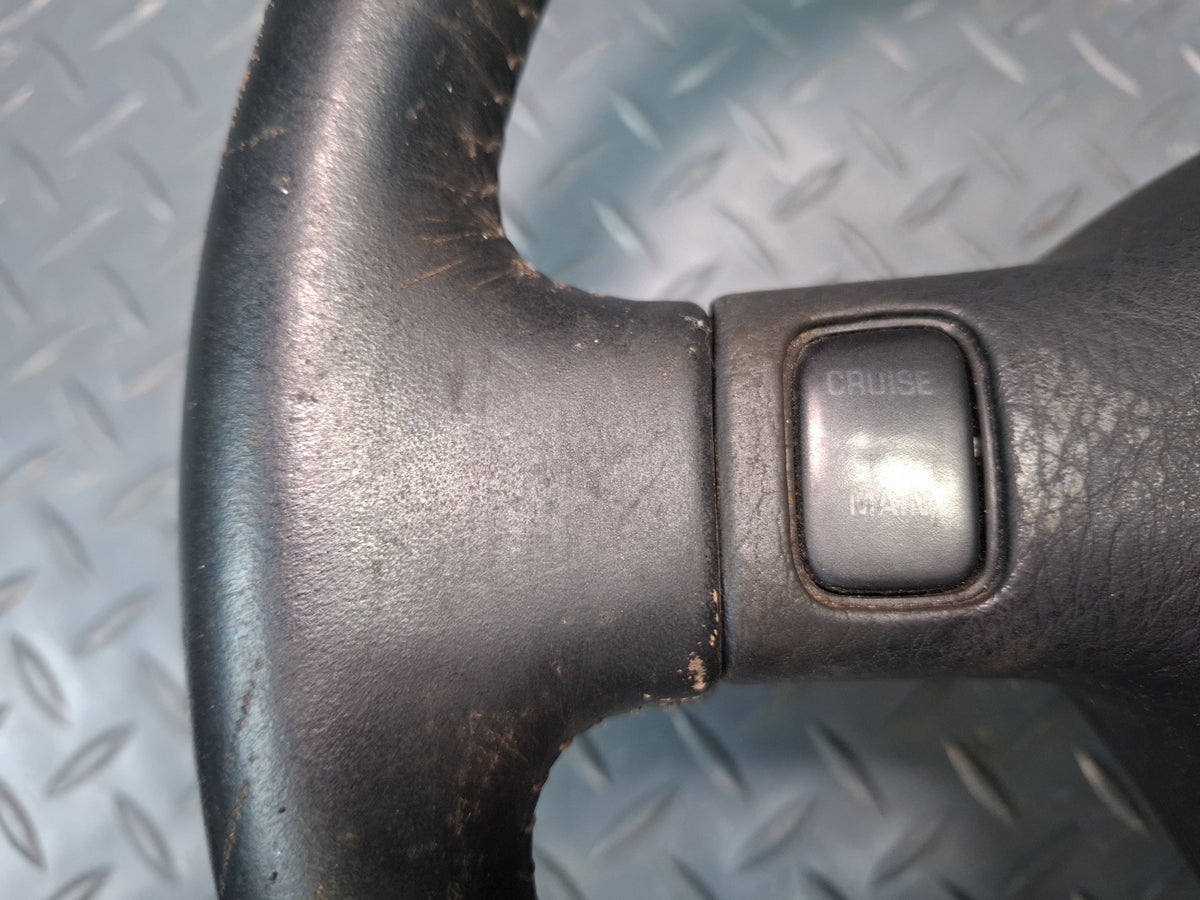 89-92 Toyota Supra MA71 Leather Steering Black w Cruise Switch OEM