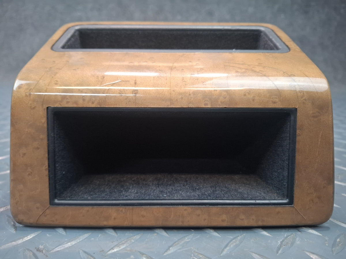 1994-1997 BMW E31 840Ci Rear Center Console Storage Wood Trim Cover Panel Dmgd