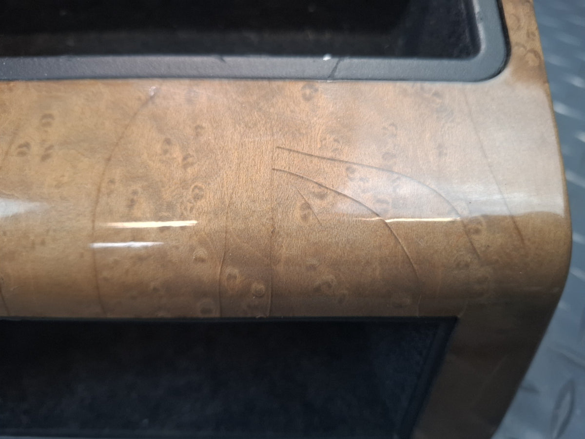 1994-1997 BMW E31 840Ci Rear Center Console Storage Wood Trim Cover Panel Dmgd