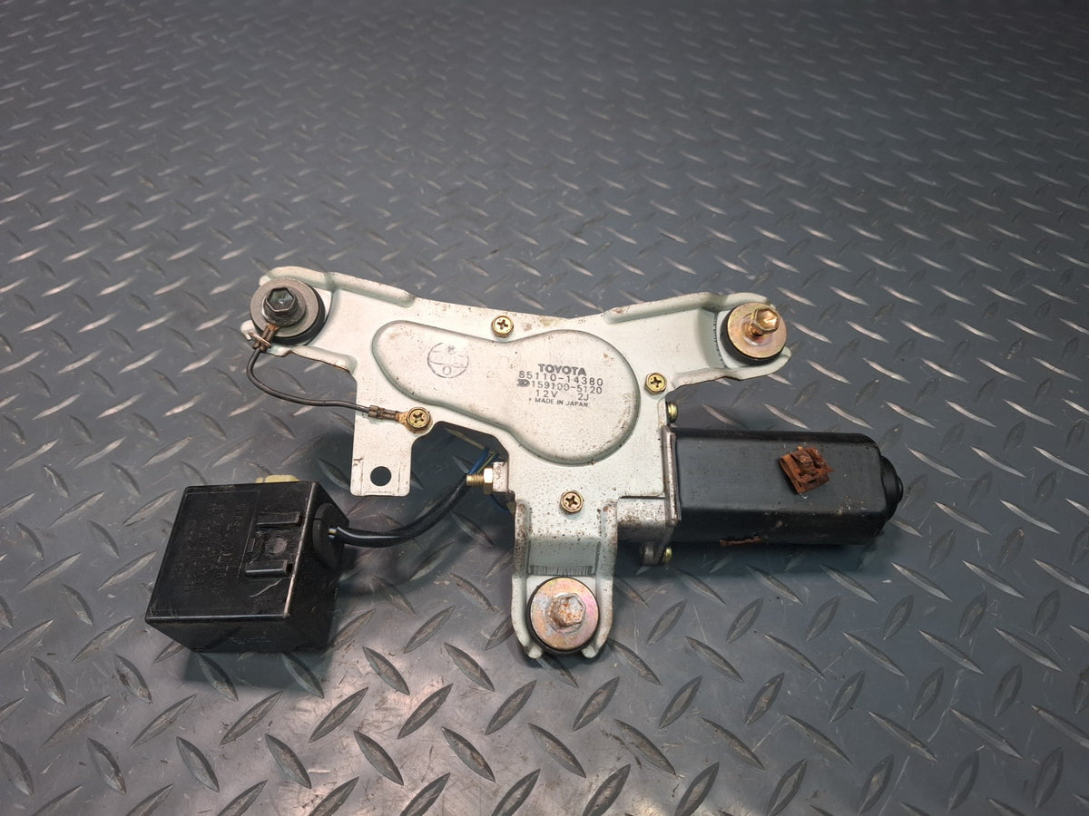 86-92 Toyota Supra MA71 Rear Trunk Lid Tailgate Wiper Motor w Control Unit OEM