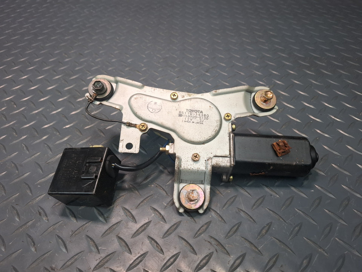 86-92 Toyota Supra MA71 Rear Trunk Lid Tailgate Wiper Motor w Control Unit OEM
