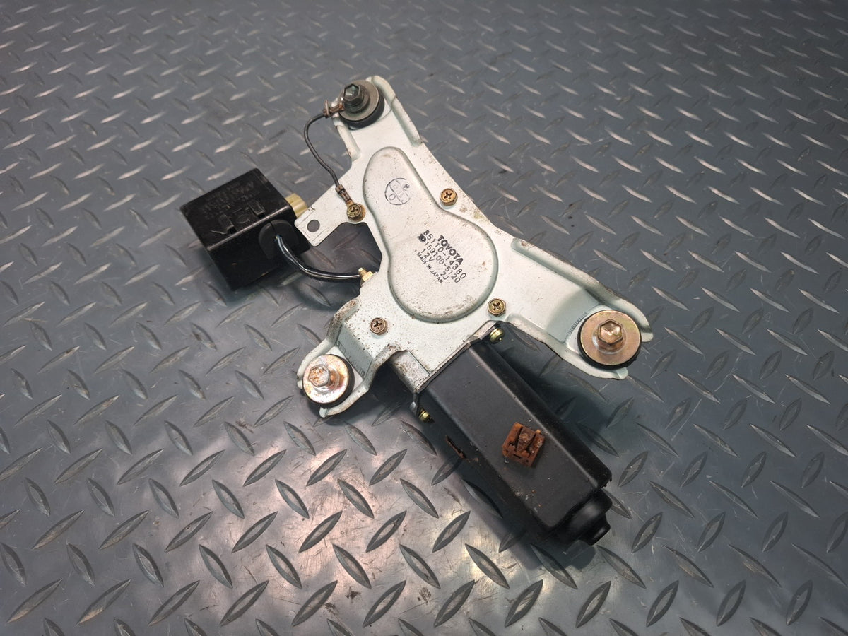 86-92 Toyota Supra MA71 Rear Trunk Lid Tailgate Wiper Motor w Control Unit OEM