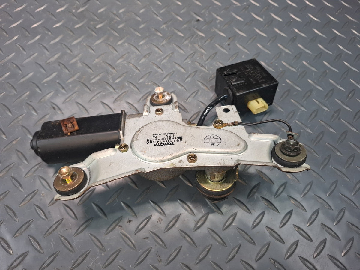 86-92 Toyota Supra MA71 Rear Trunk Lid Tailgate Wiper Motor w Control Unit OEM