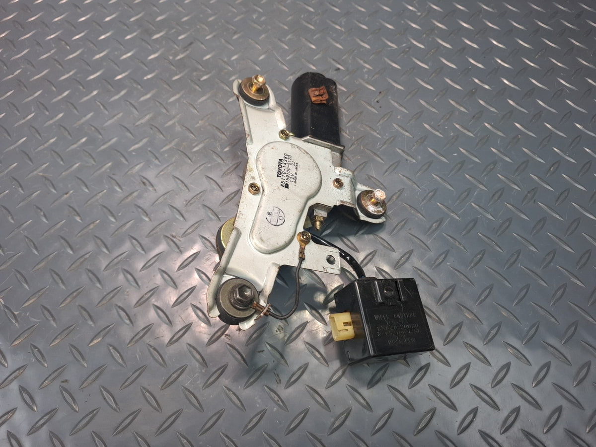 86-92 Toyota Supra MA71 Rear Trunk Lid Tailgate Wiper Motor w Control Unit OEM