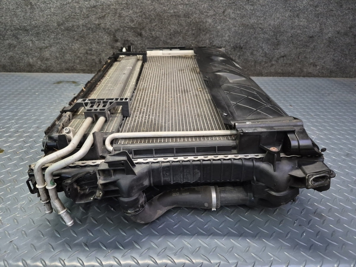 11-16 Porsche Panamera 970 3.6L AWD Engine Coolant Radiator Condenser Fan Assy