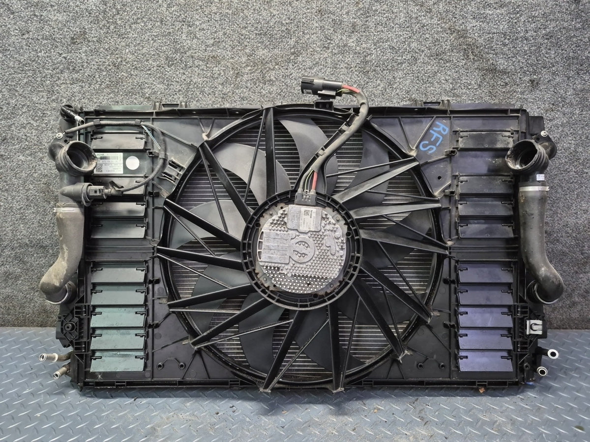 11-16 Porsche Panamera 970 3.6L AWD Engine Coolant Radiator Condenser Fan Assy