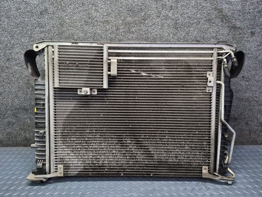 07-08 Mercedes R230 SL550 M273 Engine Radiator A/C Condenser Fan Shroud Set OEM