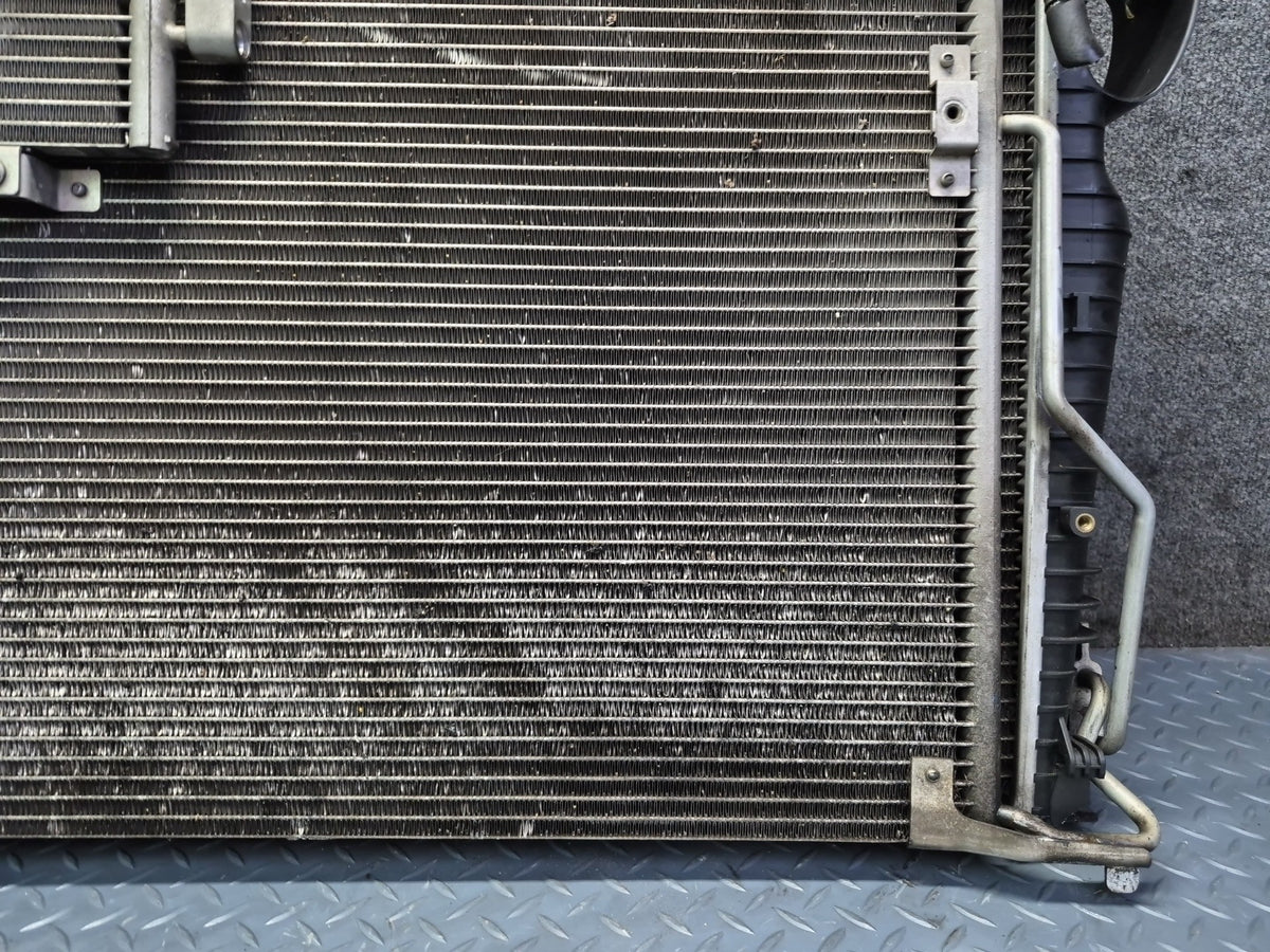 07-08 Mercedes R230 SL550 M273 Engine Radiator A/C Condenser Fan Shroud Set OEM