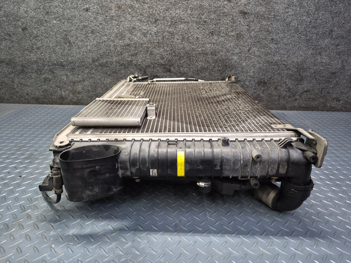 07-08 Mercedes R230 SL550 M273 Engine Radiator A/C Condenser Fan Shroud Set OEM