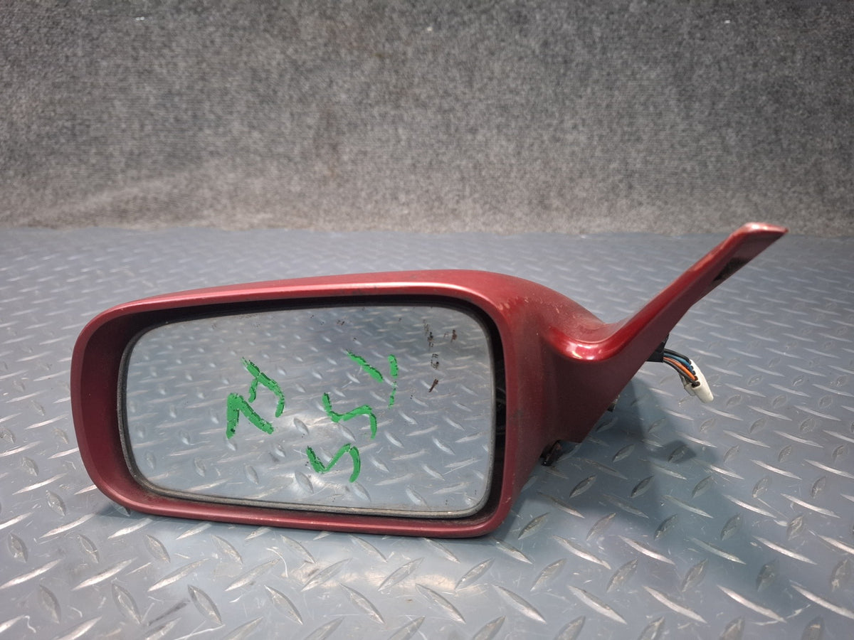 89-92 Toyota Supra MA71 Turbo Front Left Door Side View Power Mirror RED OEM