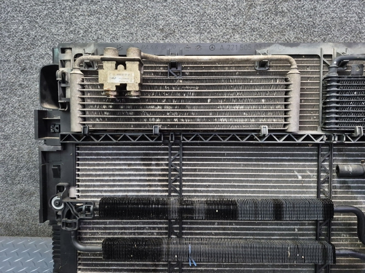 08-09 Mercedes W221 S63 AMG RWD Engine Cooling Radiator AC Condenser OEM