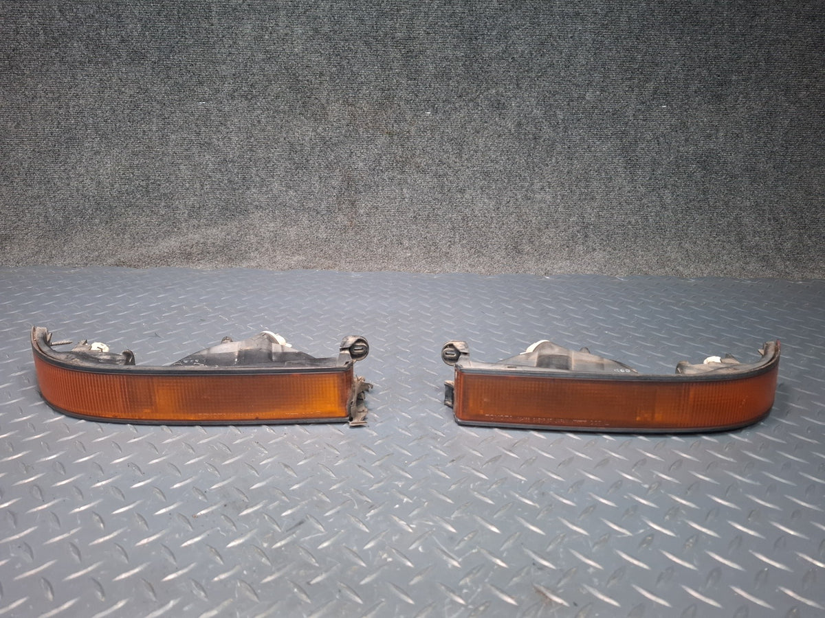 89-92 Toyota Supra MA71 Set of 2 Front Bumper Turn Signal Marker Light OEM