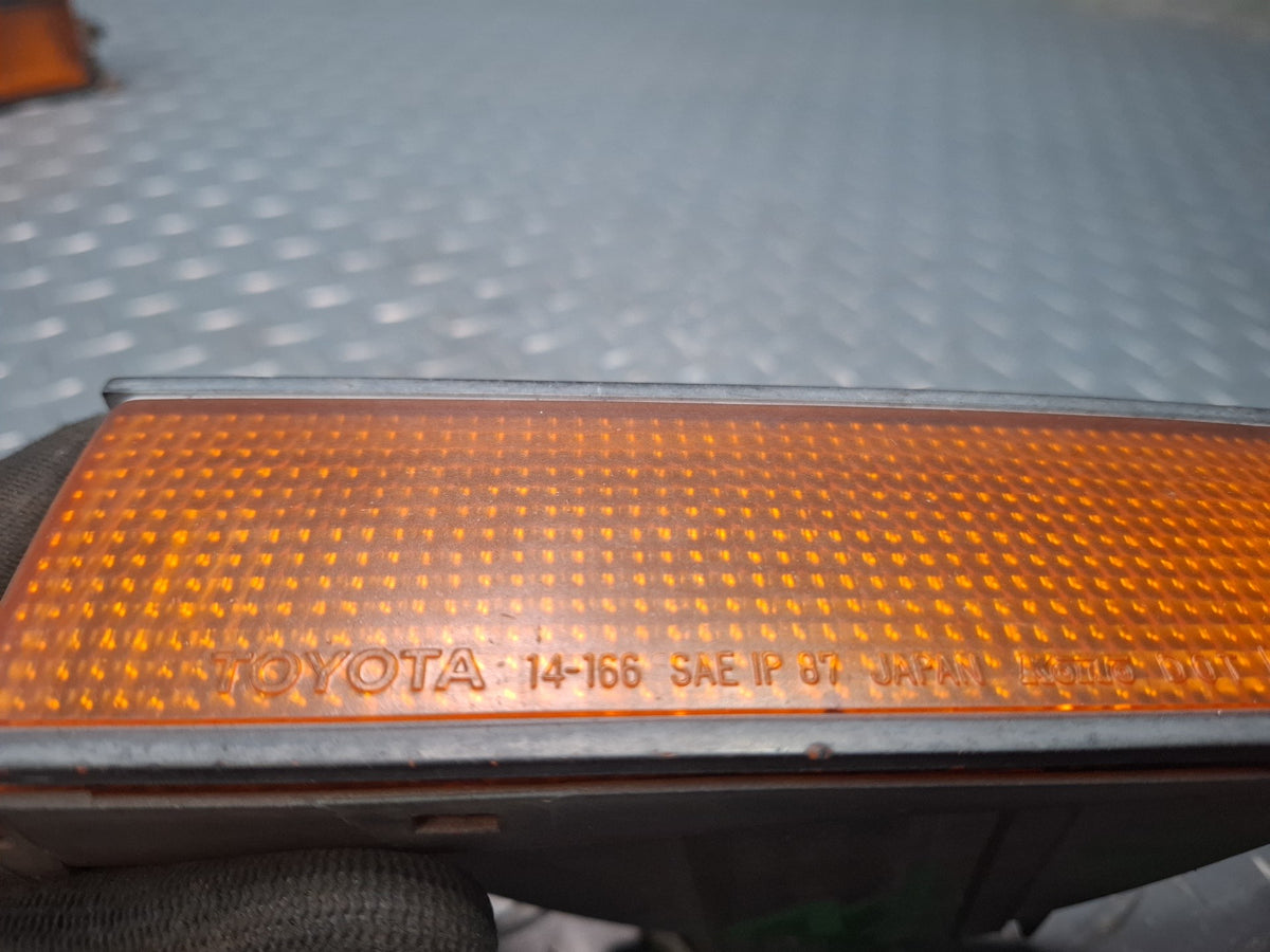89-92 Toyota Supra MA71 Set of 2 Front Bumper Turn Signal Marker Light OEM
