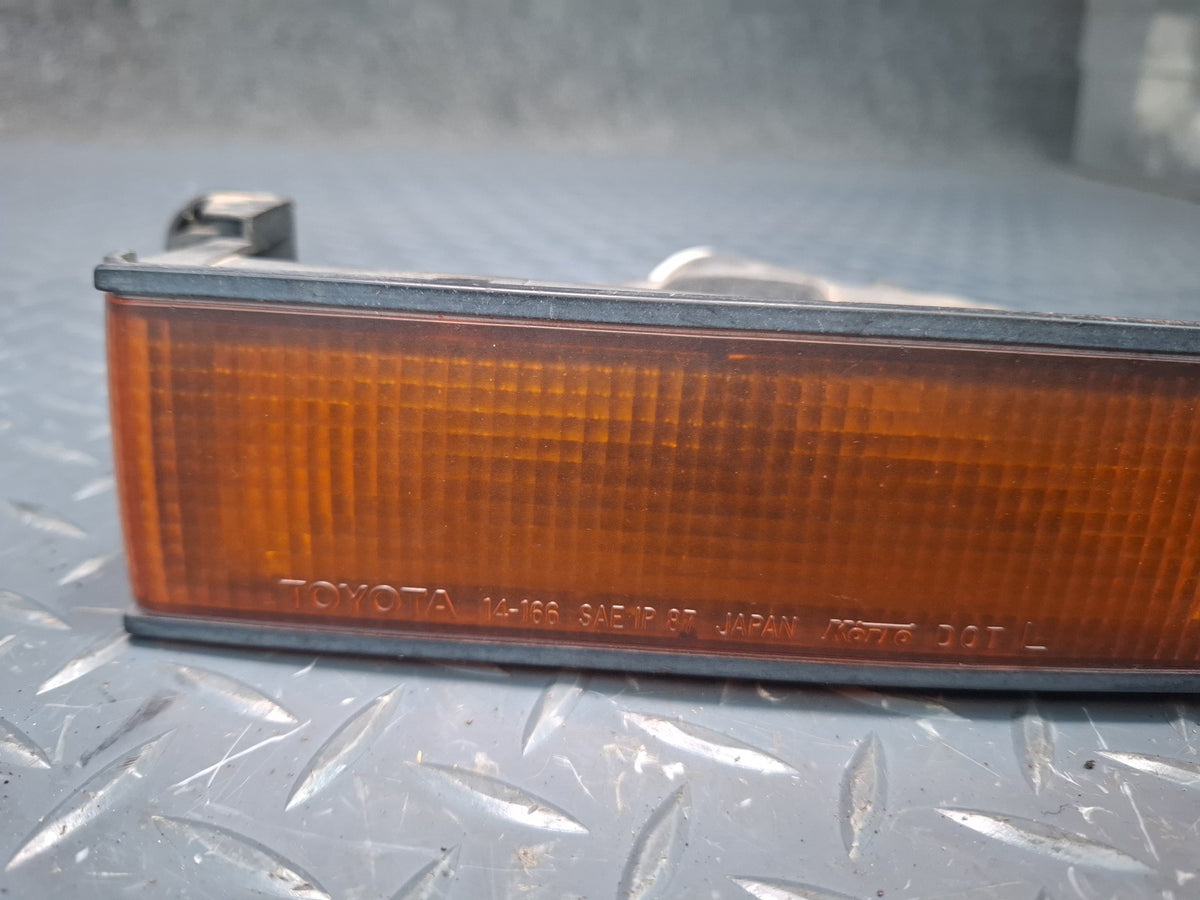 89-92 Toyota Supra MA71 Set of 2 Front Bumper Turn Signal Marker Light OEM