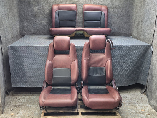 89-92 Toyota Supra MA71 MK3 Turbo Front & Rear Power Leather Seat Set Maroon OEM