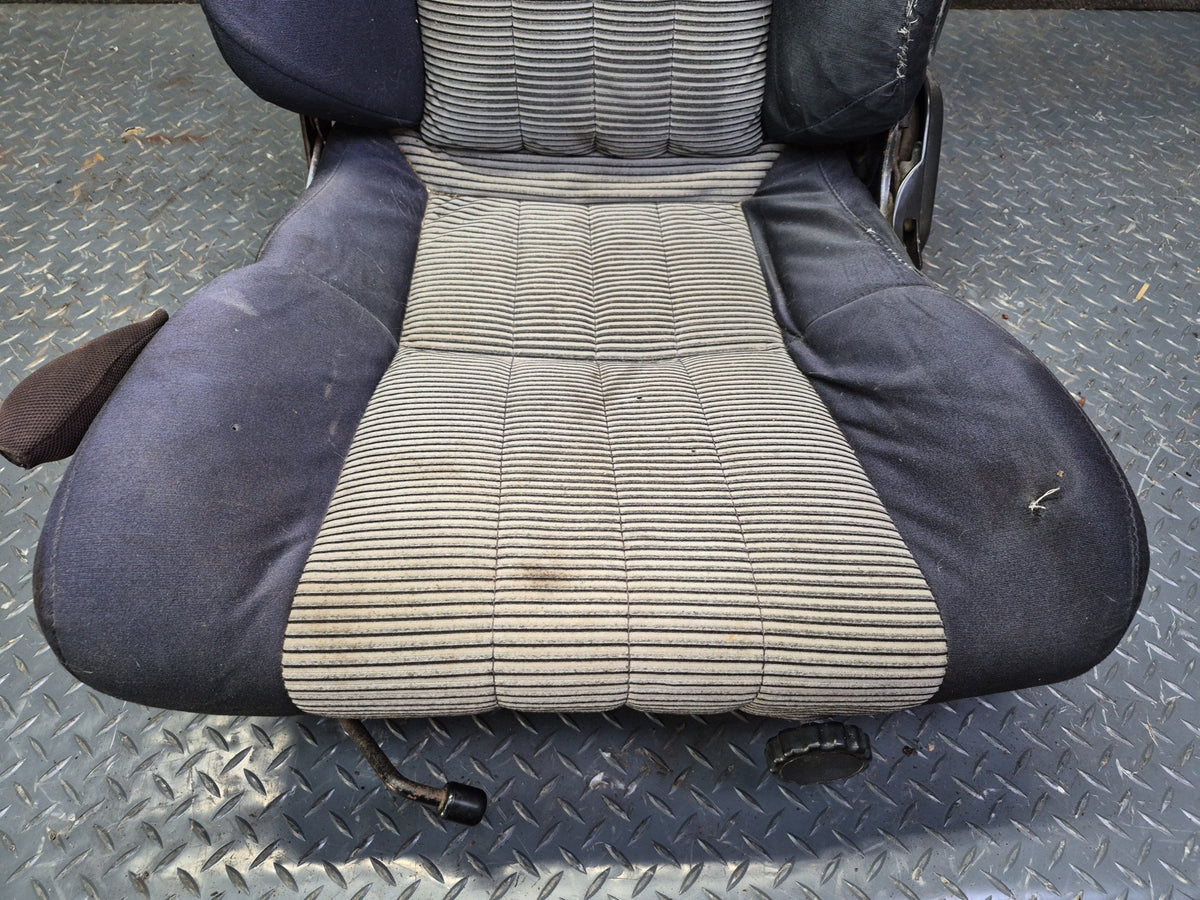 1983 Toyota Celica RA65 Convertible Front & Rear Cloth Seat Blue Gray Damaged