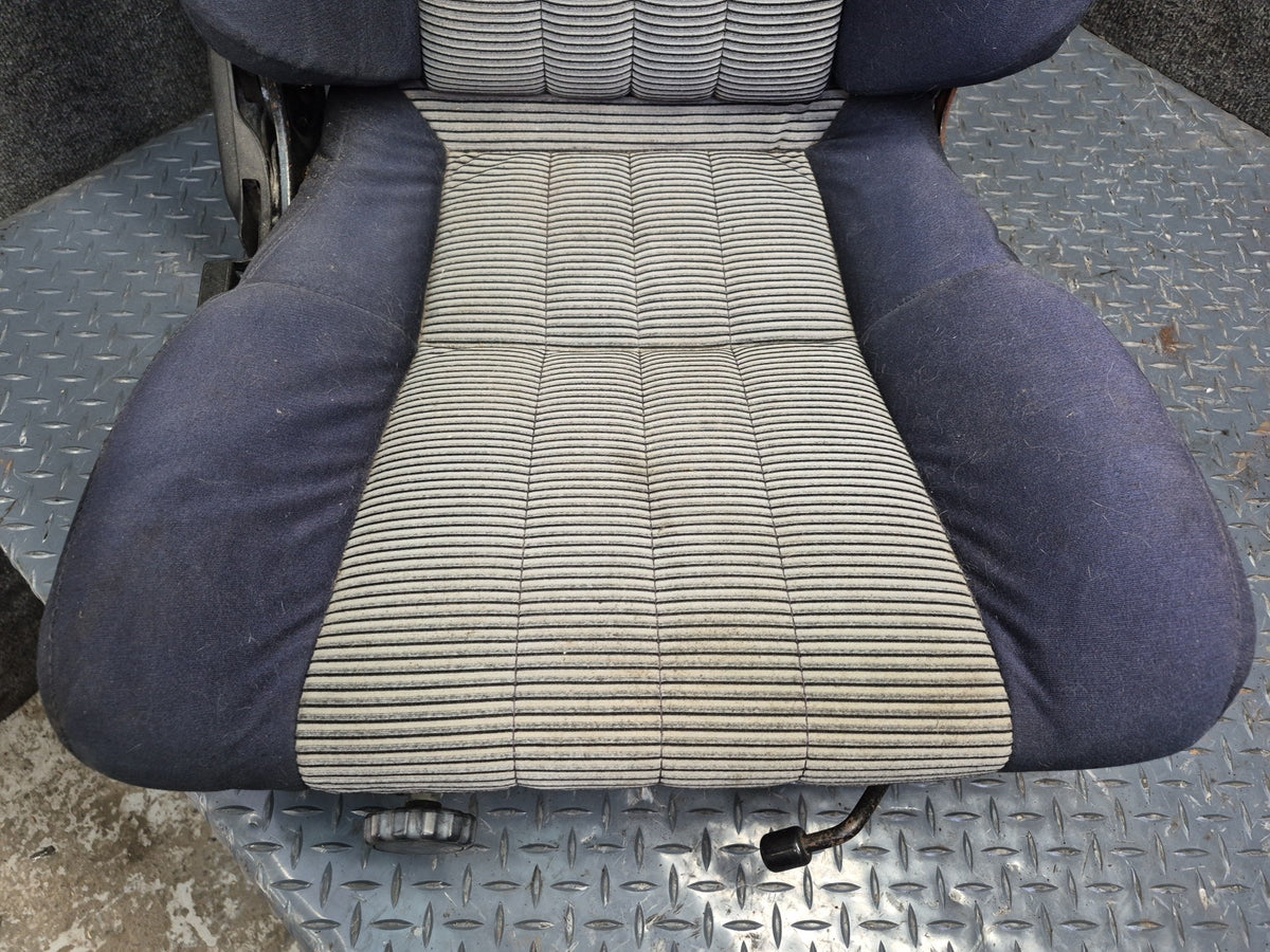 1983 Toyota Celica RA65 Convertible Front & Rear Cloth Seat Blue Gray Damaged
