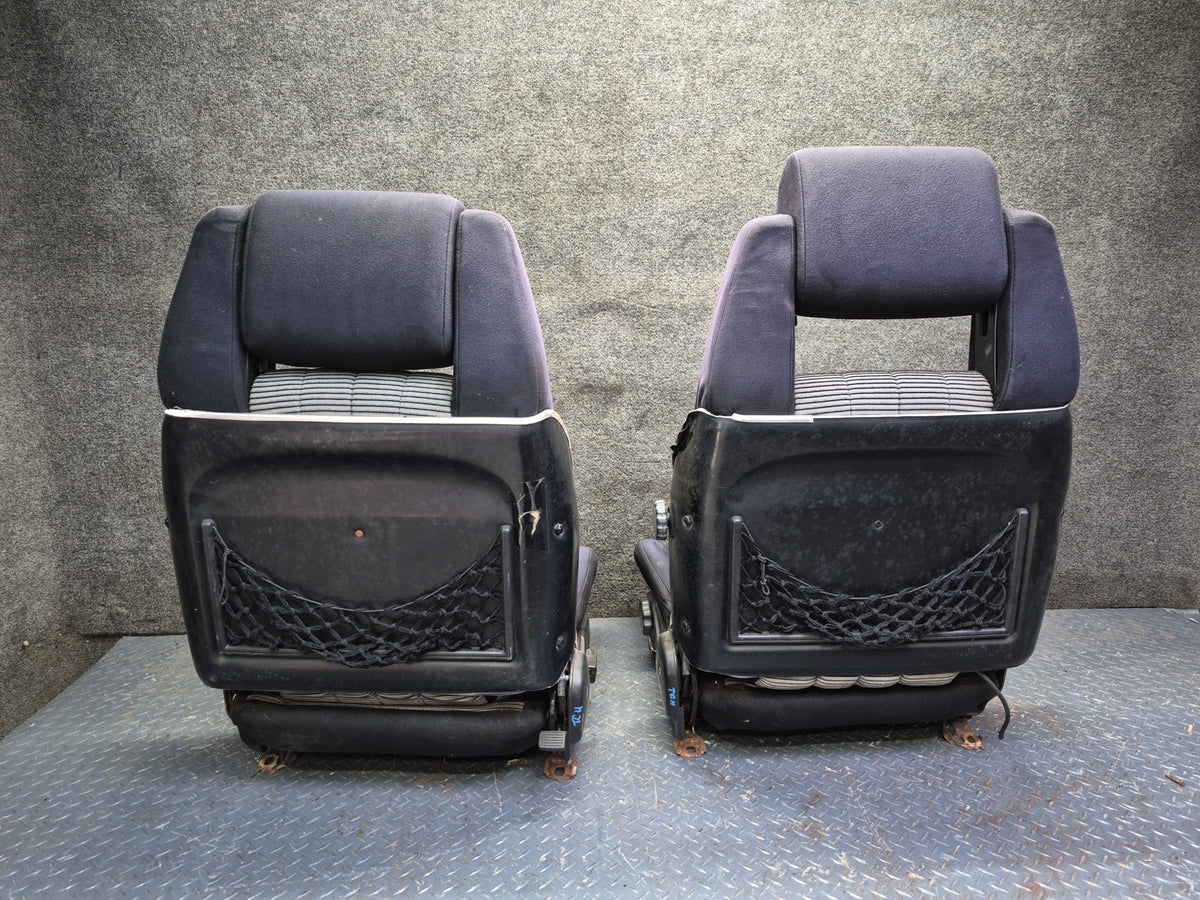 1983 Toyota Celica RA65 Convertible Front & Rear Cloth Seat Blue Gray Damaged