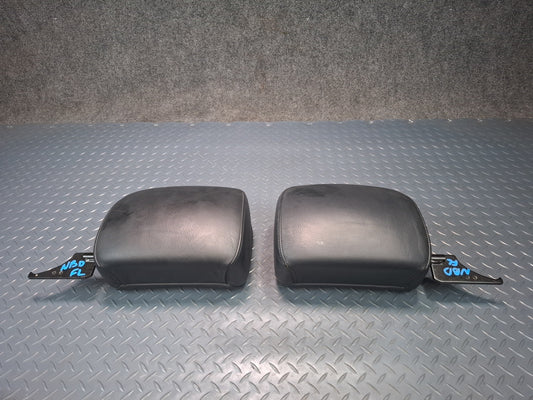 01-06 BMW E46 330Ci Convertible Set of 2 Front Leather Seat Headrest Black OEM