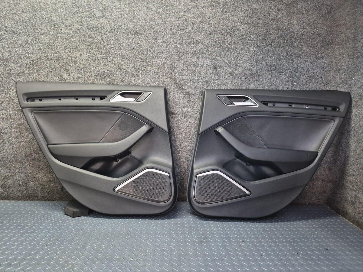 15-20 Audi 8VS S3 Sedan Set of 2 Rear Left & Right Door Interior Trim Panel OEM