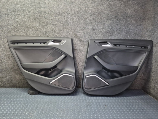 15-20 Audi 8VS S3 Sedan Set of 2 Rear Left & Right Door Interior Trim Panel OEM