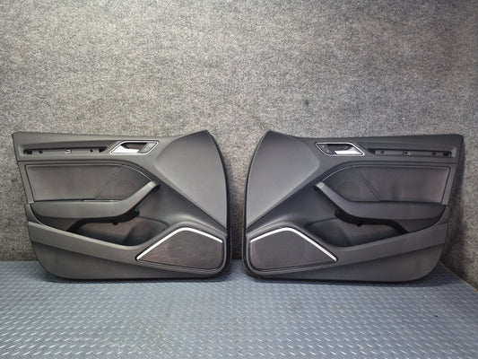 15-20 Audi 8VS S3 Sedan Set of 2 Front Left & Right Door Interior Trim Panel OEM