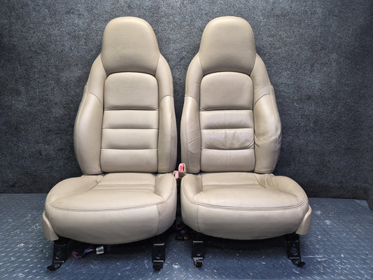 05-08 Chevrolet Corvette C6 Set of 2 Front Left & Right Heated Leather Seat OEM
