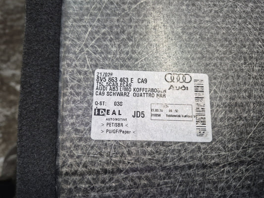 15-20 Audi 8VS S3 A3 AWD Sedan Rear Trunk Floor MAT Carpet Cover Black OEM