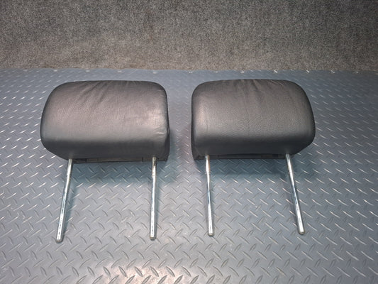01-06 BMW E46 330Ci Convertible Set of 2 Rear Seat Leather Headrest Black OEM