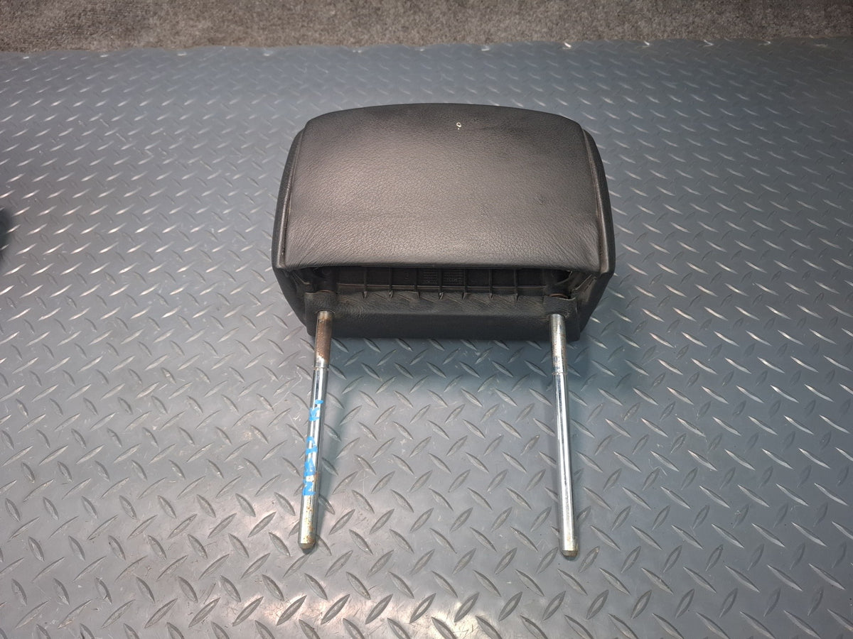 01-06 BMW E46 330Ci Convertible Set of 2 Rear Seat Leather Headrest Black OEM