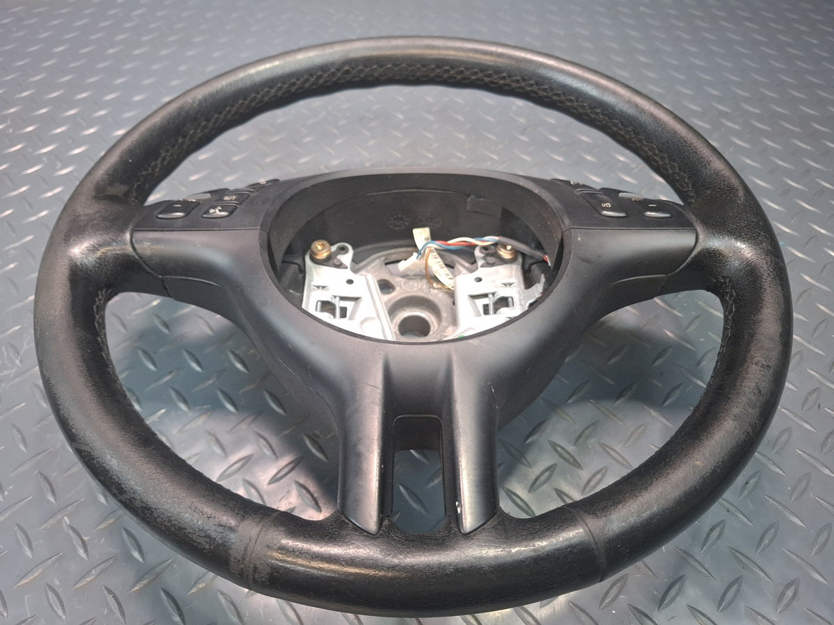 01-06 BMW E46 330Ci 3-SPOKE Leather Sport Steering Wheel w Controls OEM