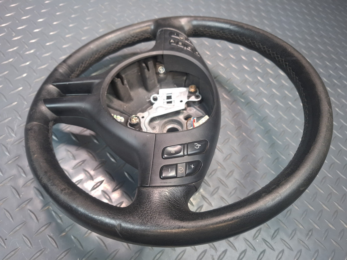 01-06 BMW E46 330Ci 3-SPOKE Leather Sport Steering Wheel w Controls OEM