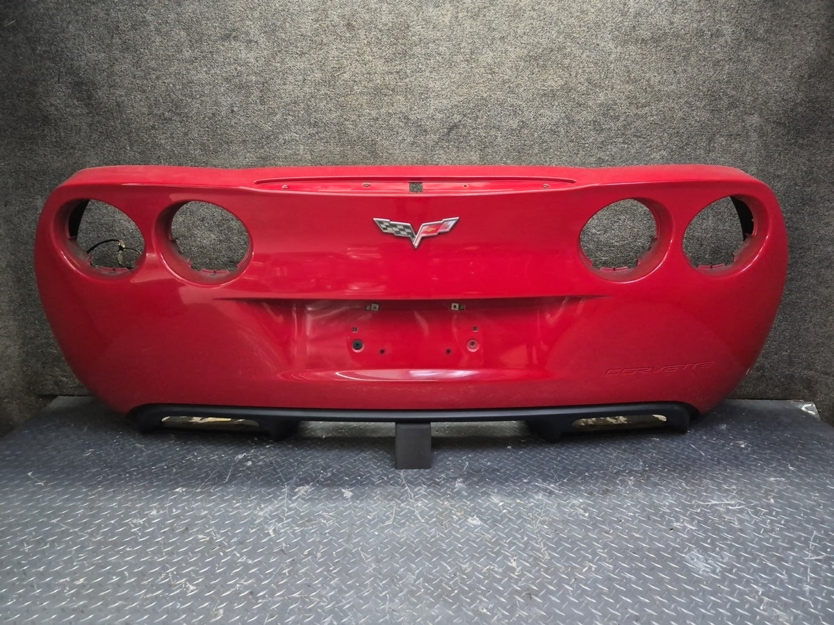 05-13 Chevrolet Corvette C6 Rear Bumper Cover RED w Diffuser & Wire OEM