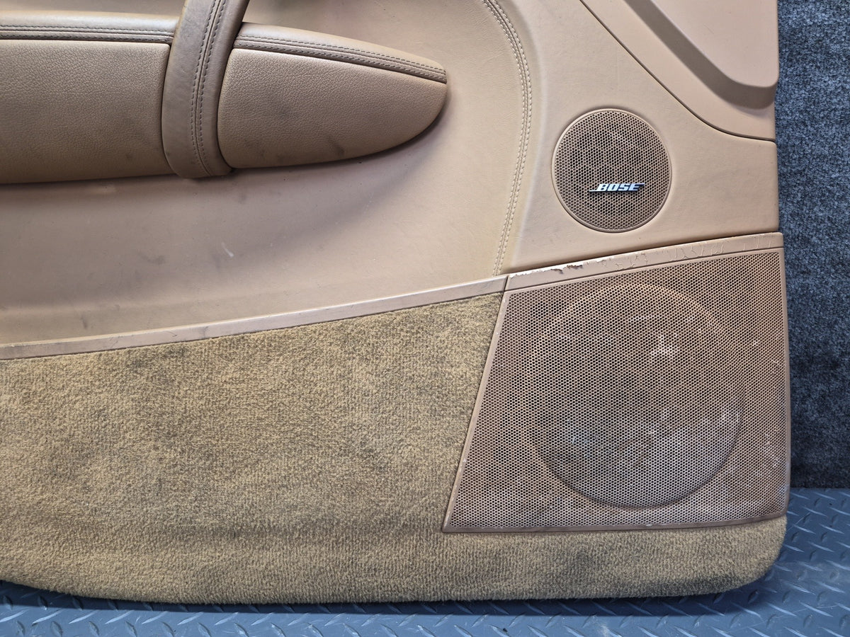 2008-2010 Porsche Cayenne 957 Front Door Interior Trim Panel Beige Set Damaged