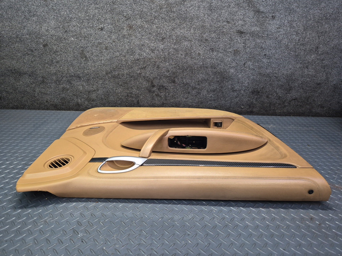 2008-2010 Porsche Cayenne 957 Front Door Interior Trim Panel Beige Set Damaged