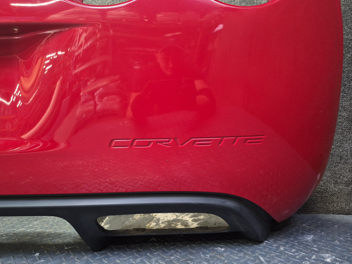 05-13 Chevrolet Corvette C6 Rear Bumper Cover RED w Diffuser & Wire OEM