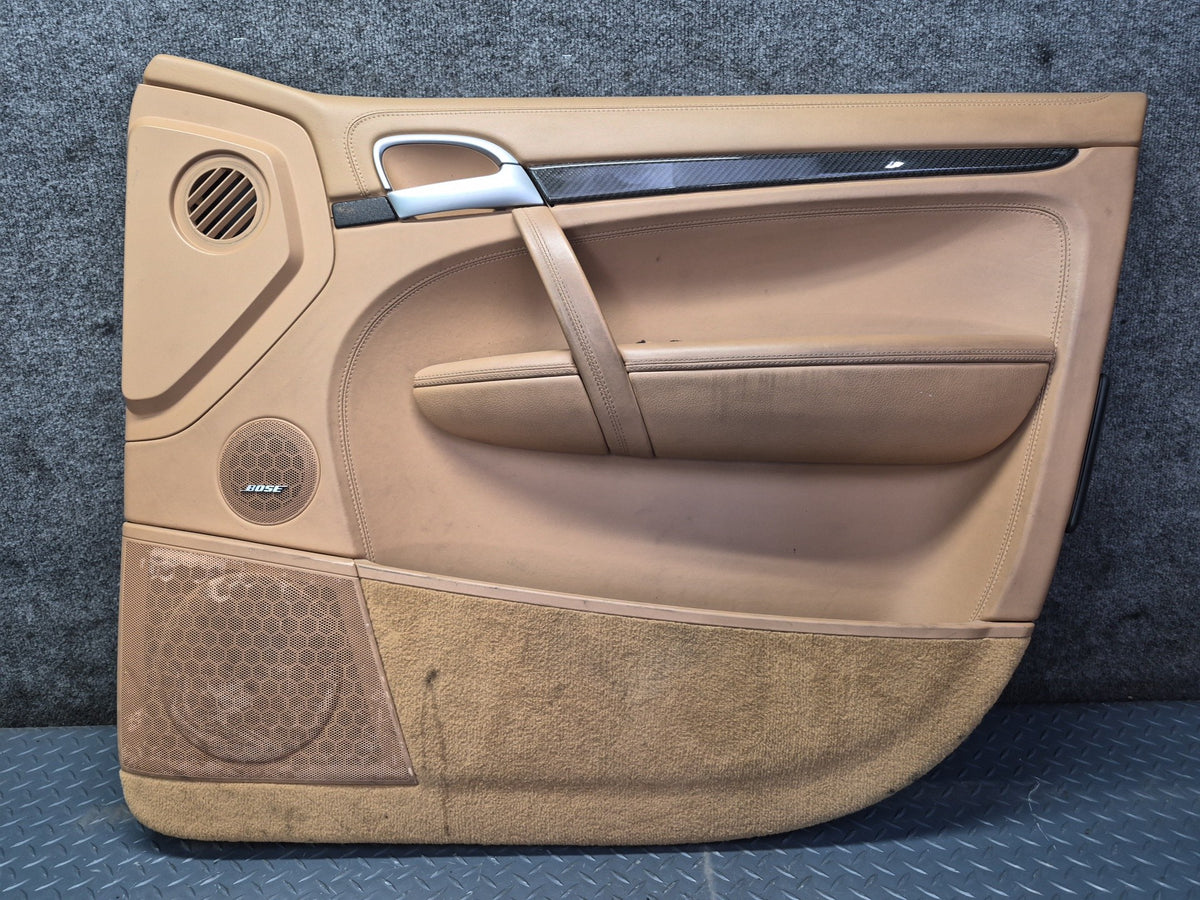 2008-2010 Porsche Cayenne 957 Front Door Interior Trim Panel Beige Set Damaged