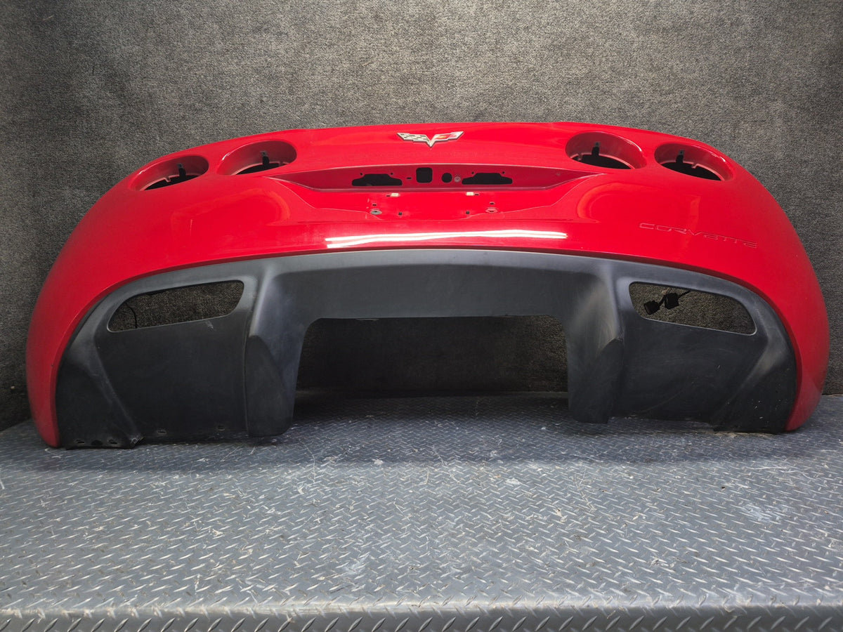 05-13 Chevrolet Corvette C6 Rear Bumper Cover RED w Diffuser & Wire OEM