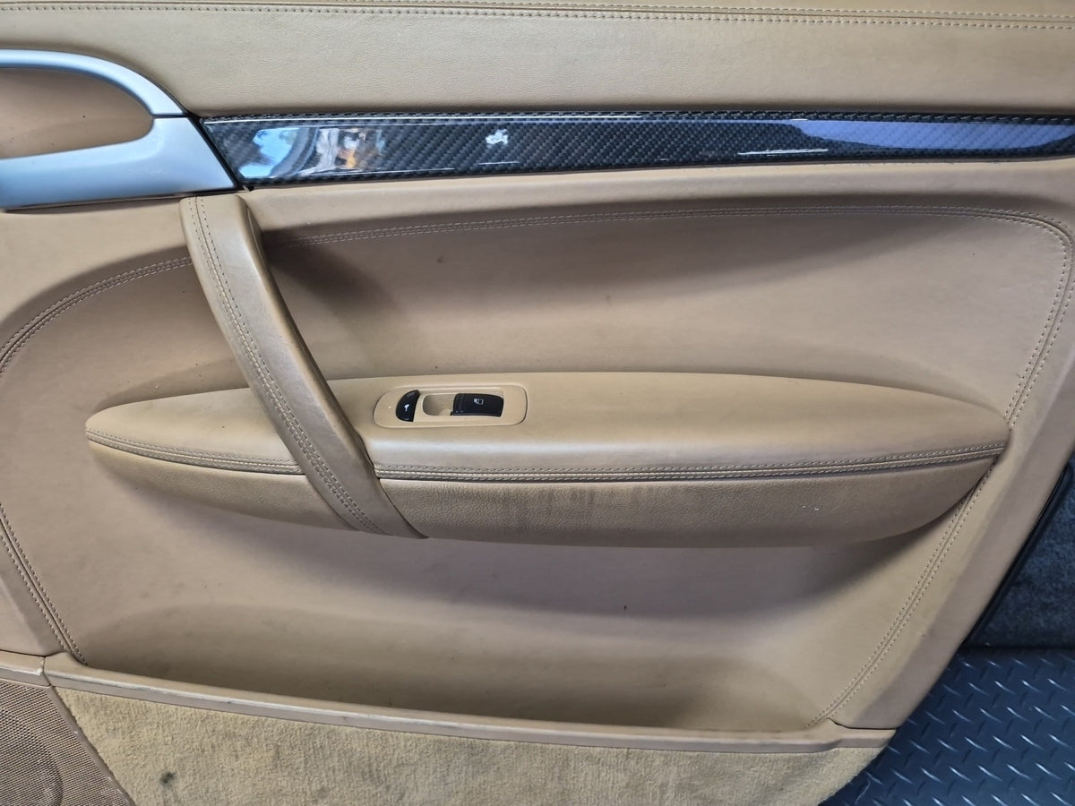 2008-2010 Porsche Cayenne 957 Front Door Interior Trim Panel Beige Set Damaged