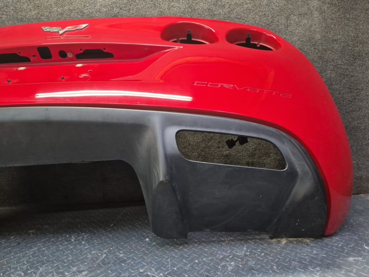 05-13 Chevrolet Corvette C6 Rear Bumper Cover RED w Diffuser & Wire OEM